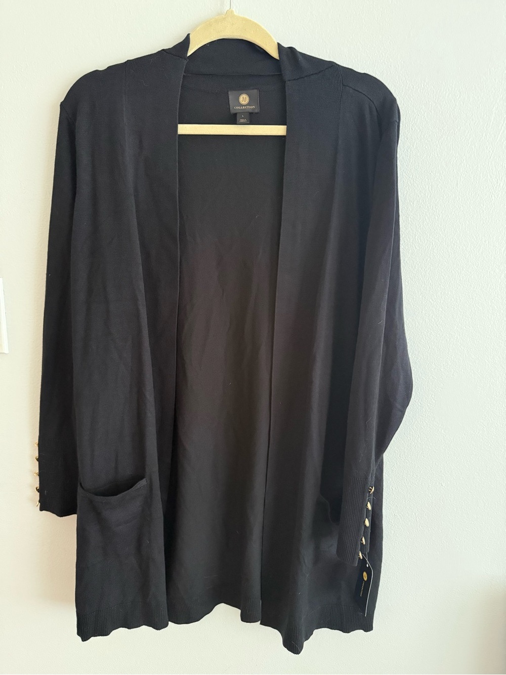 NWT JM Collection Black Knit Cardigan Size Large